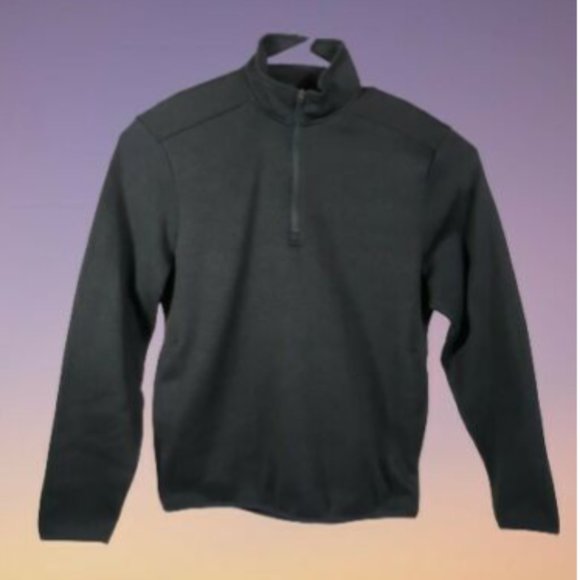PGA Tour Golf Sweater Size Small 1/4 Zip Thermaflux Solid Fleece Black Caviar - Picture 3 of 5